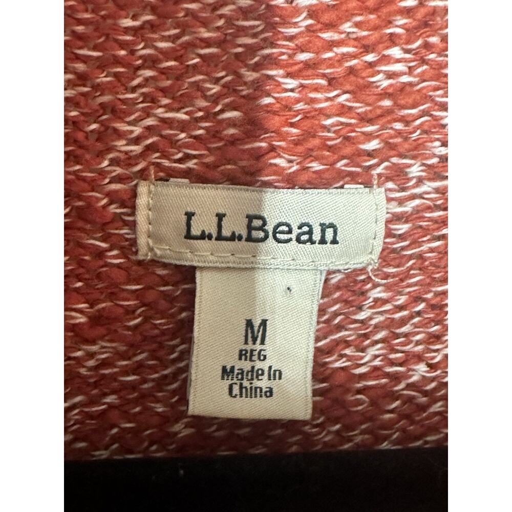 L.L. BEAN Ragg Funnel Roll Neck Sweater Orange Cotton Marled Women’s Medium Prep - Picture 4 of 6